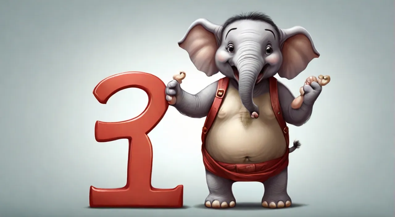 an elephant standing next to the number thirteen