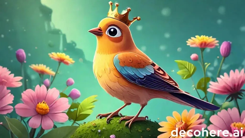 a bird with a crown on top of it's head