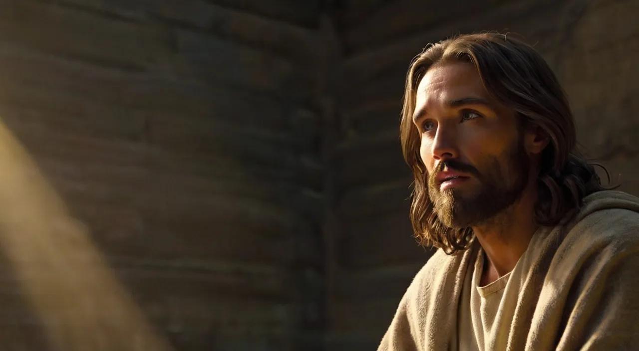 a man with long hair and a beard wearing a robe