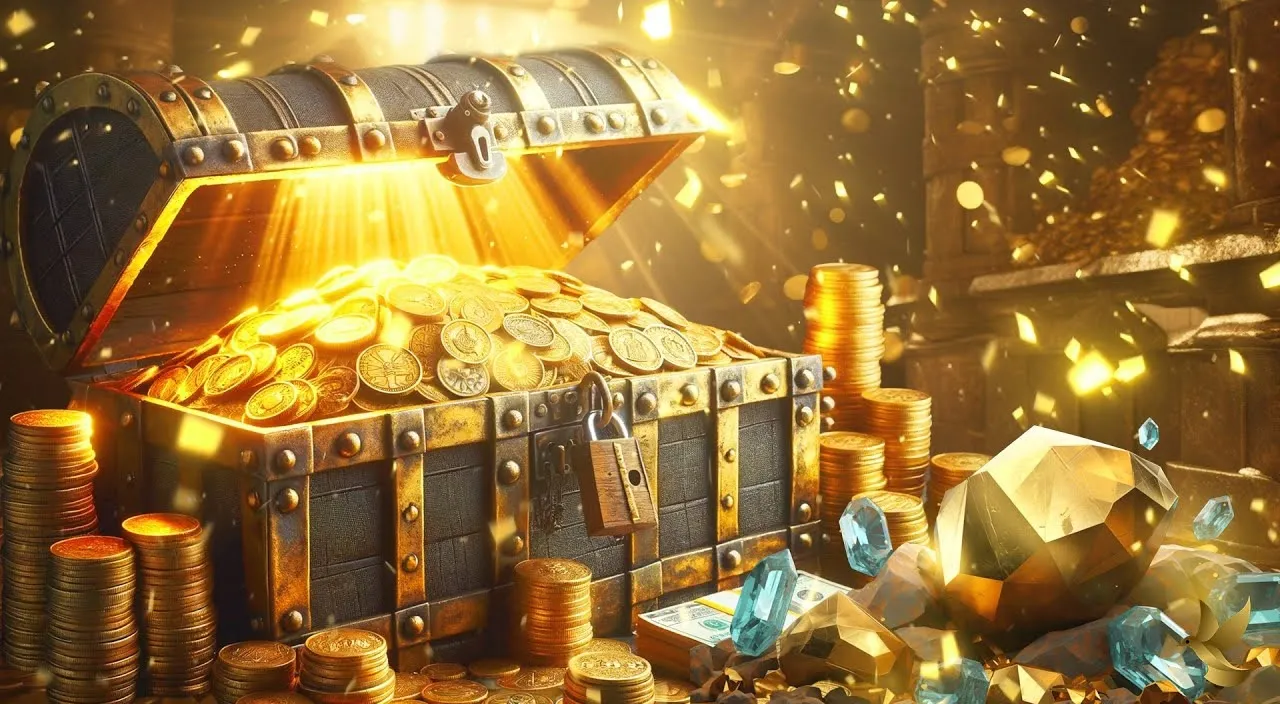 falling money with golden background