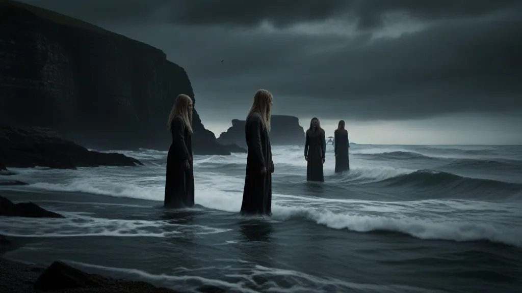 a group of people standing in the ocean