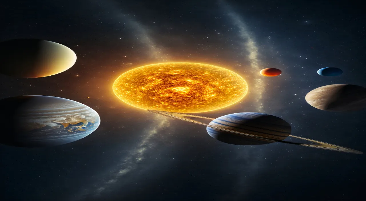 an artist's rendering of the solar system