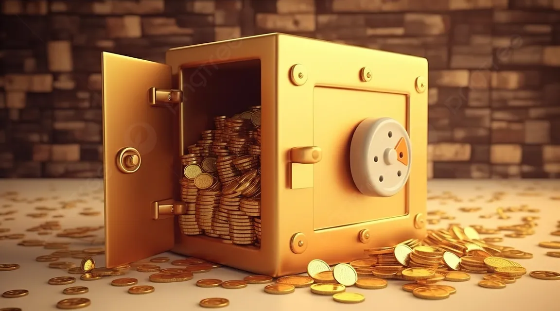 falling money with golden background