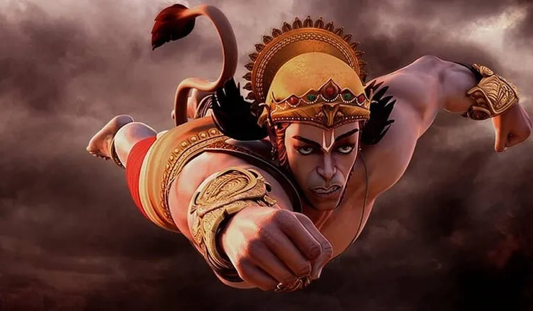 create a god Ram and hanuman, 8k, size of 1920x1080, colorfu