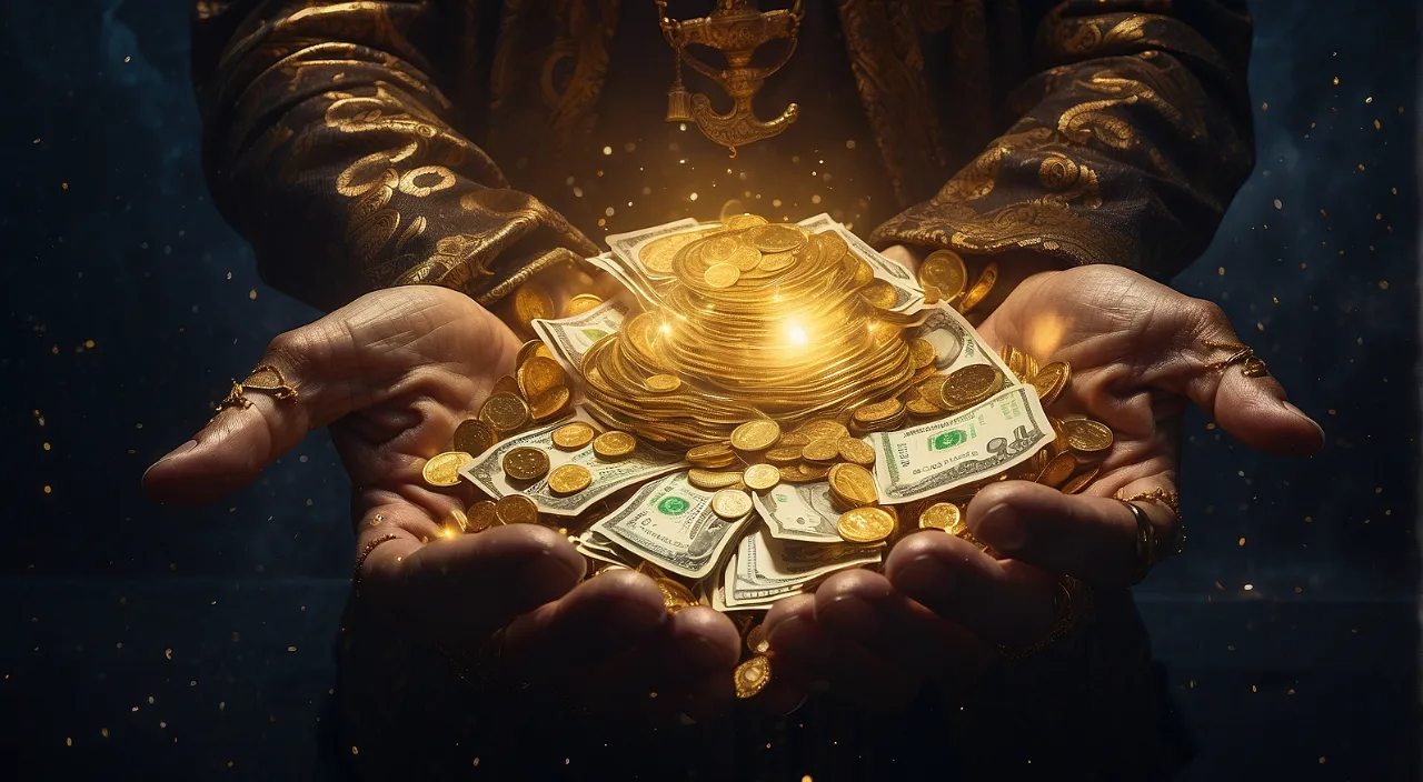 a person holding a pile of money in their hands