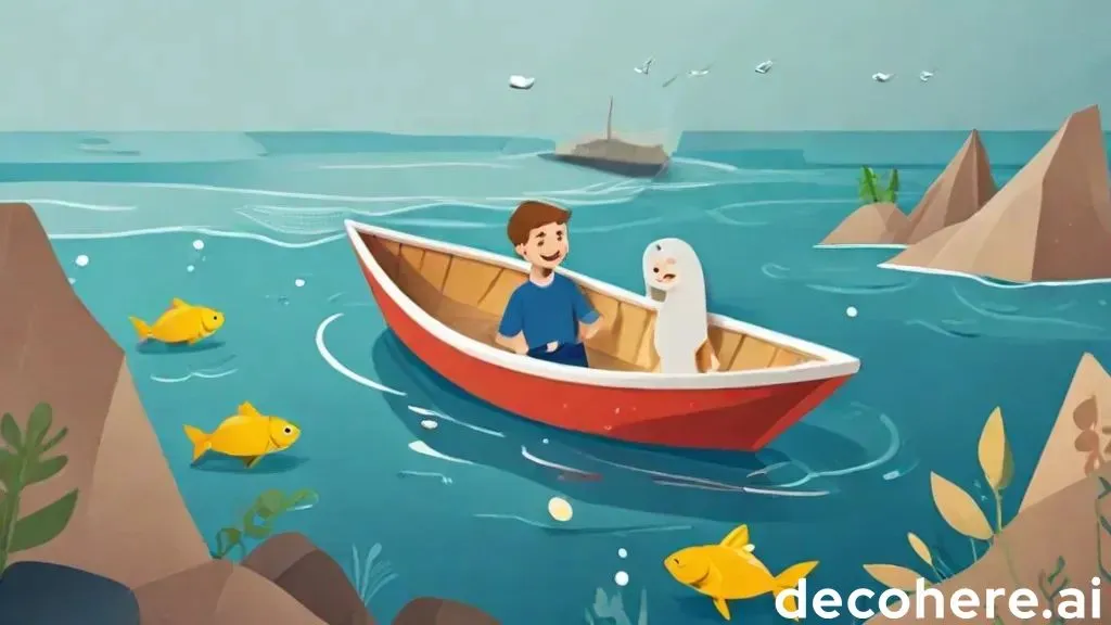 a cartoon of a man and a woman in a boat