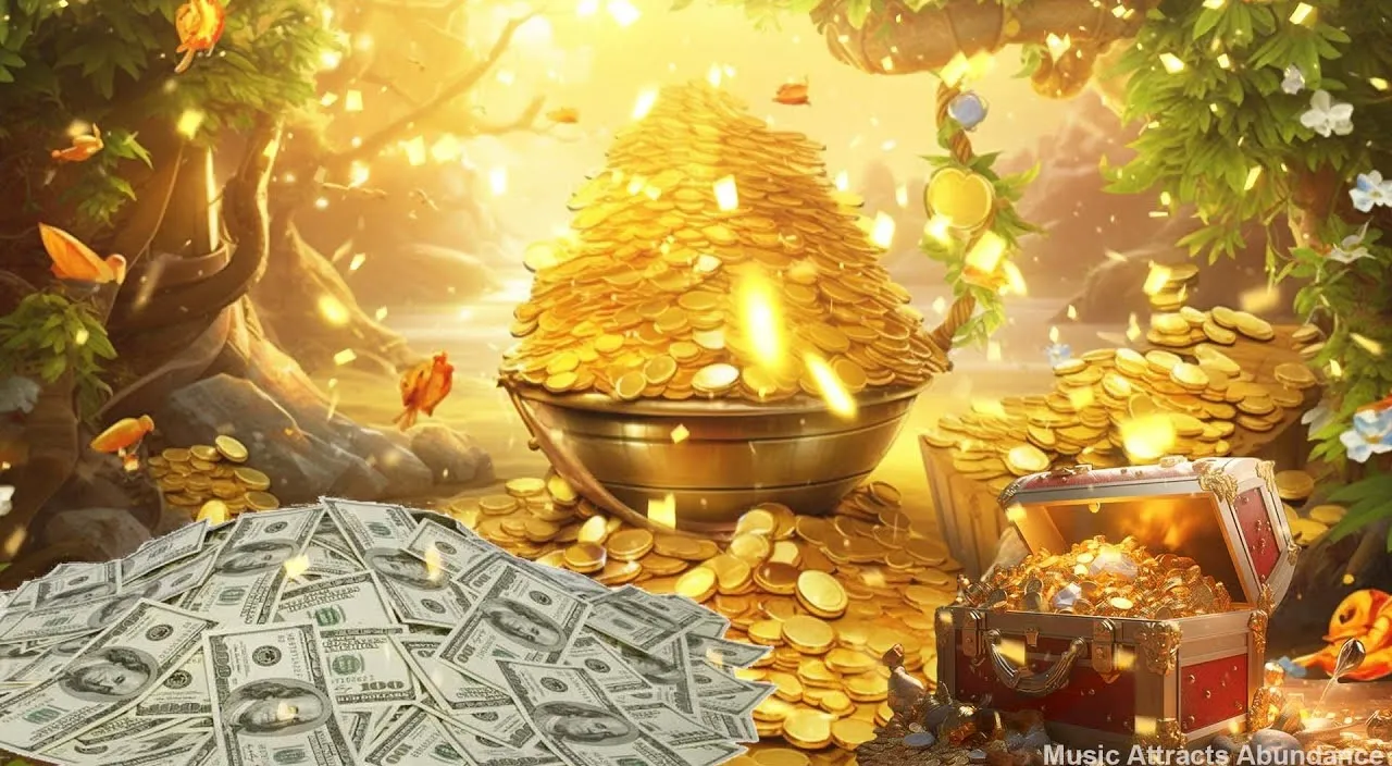 falling money with  golden background