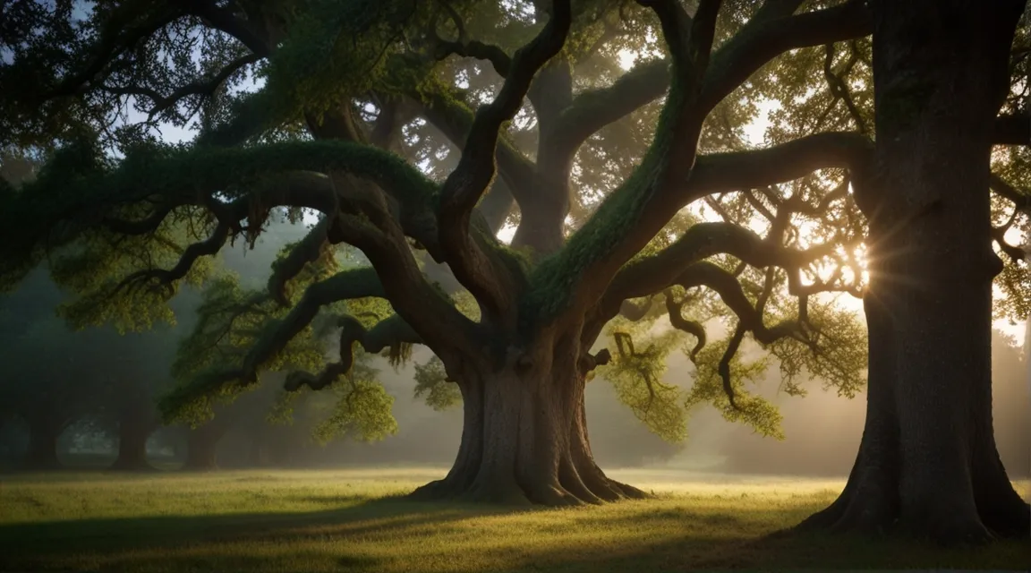 a couple of trees that are in the grass