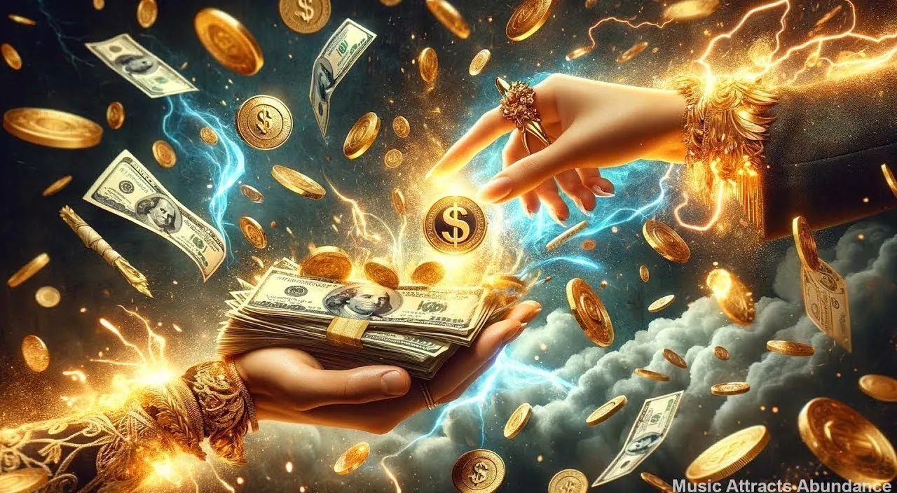 falling money with golden background