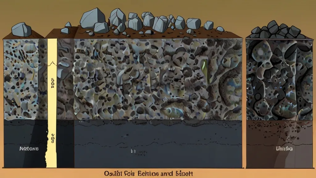 a section of a rock wall with rocks and gravel