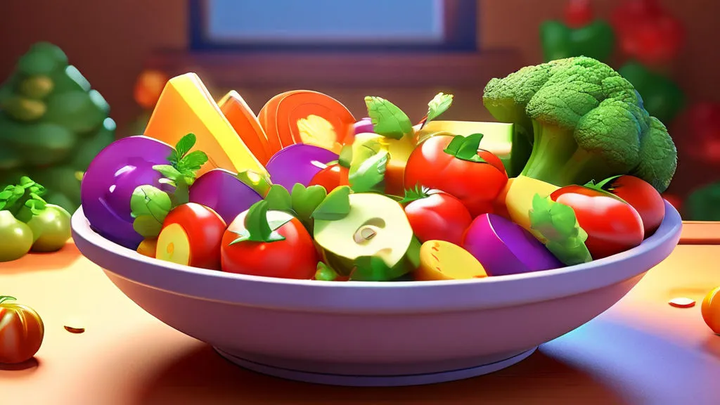 a bowl filled with vegetable salad