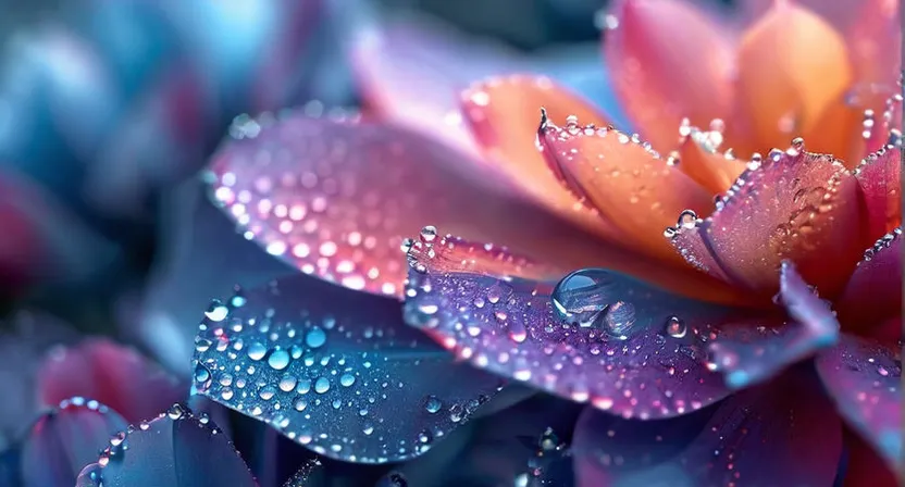 a close up of a flower with water droplets on it