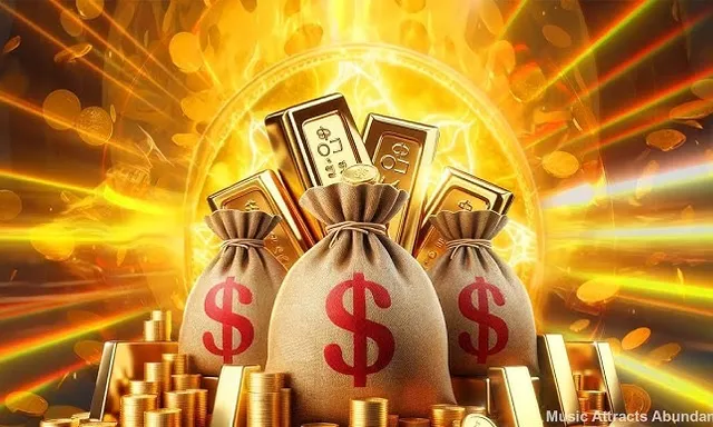 falling money with golden background