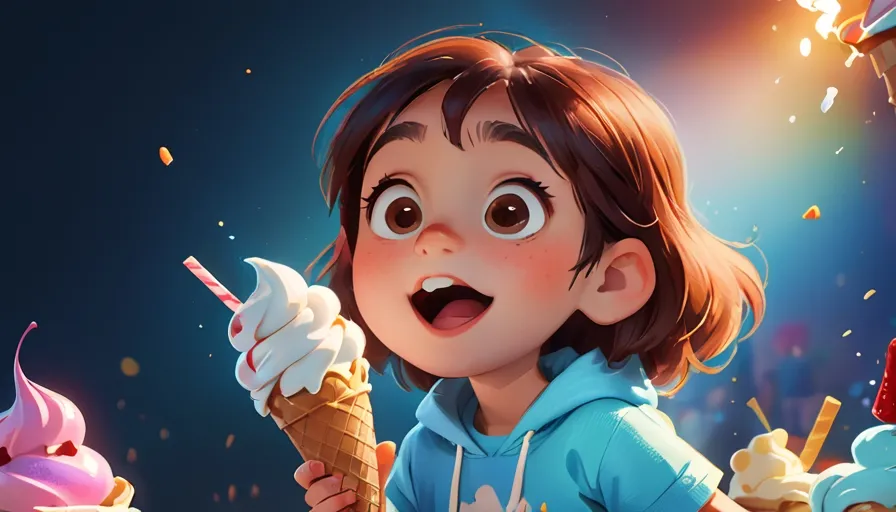 a little girl eating an ice cream cone