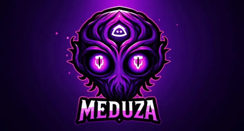 the logo for the game meduza for intro run object 