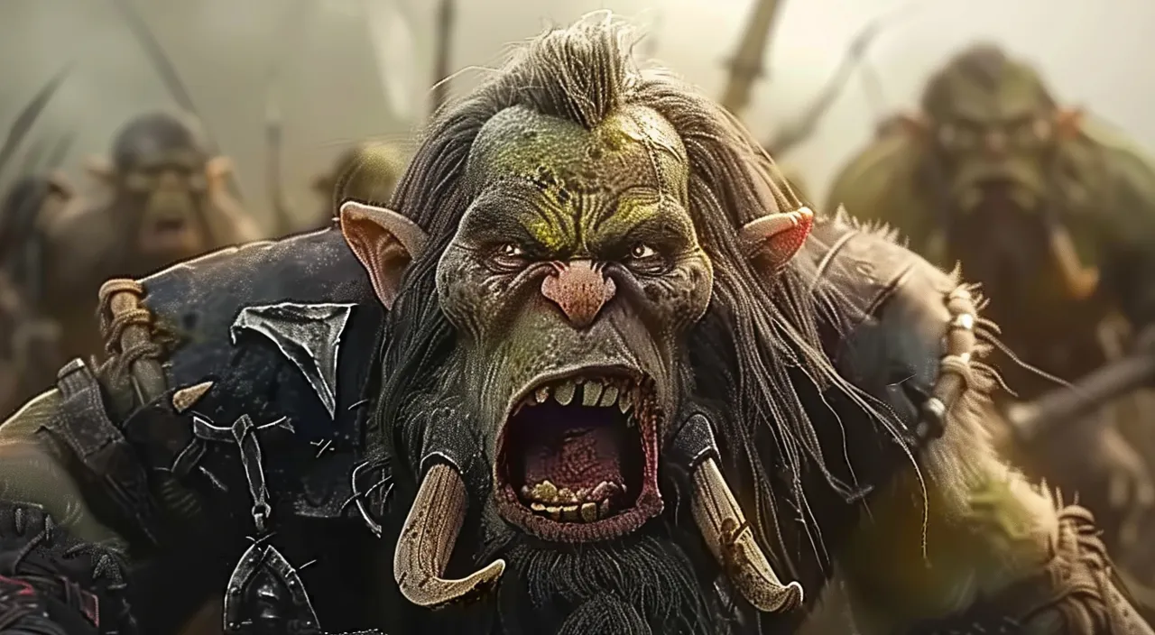 a painting of a troll with his mouth open