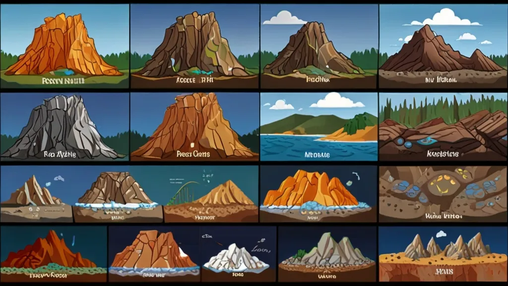 a series of different types of mountains