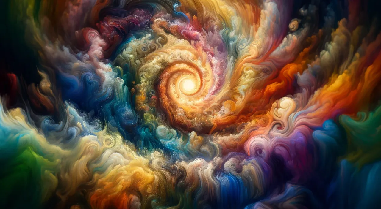 a painting of a swirl of colors