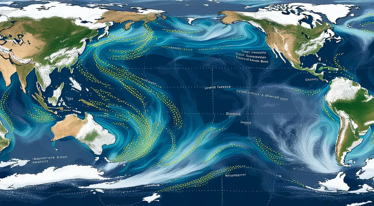 a map of the world with a lot of waves