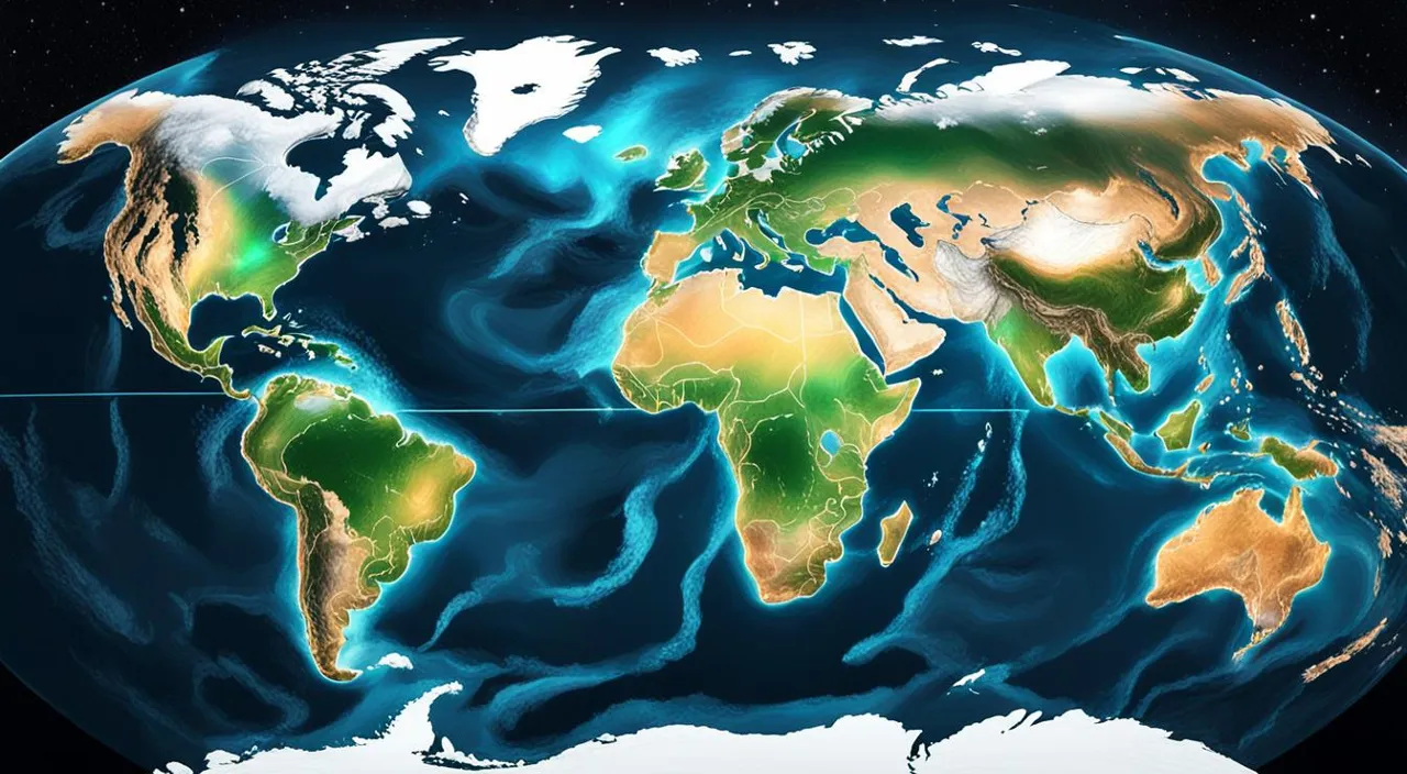 a map of the world showing the oceans