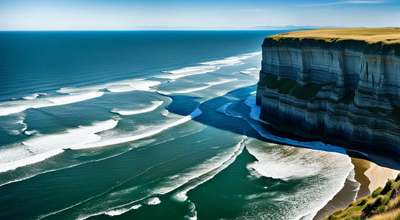 a view of the ocean from a cliff