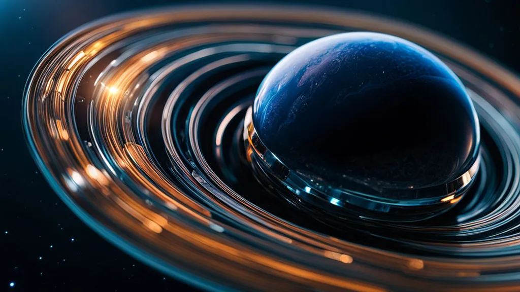 a close up of a planet with a ring around it