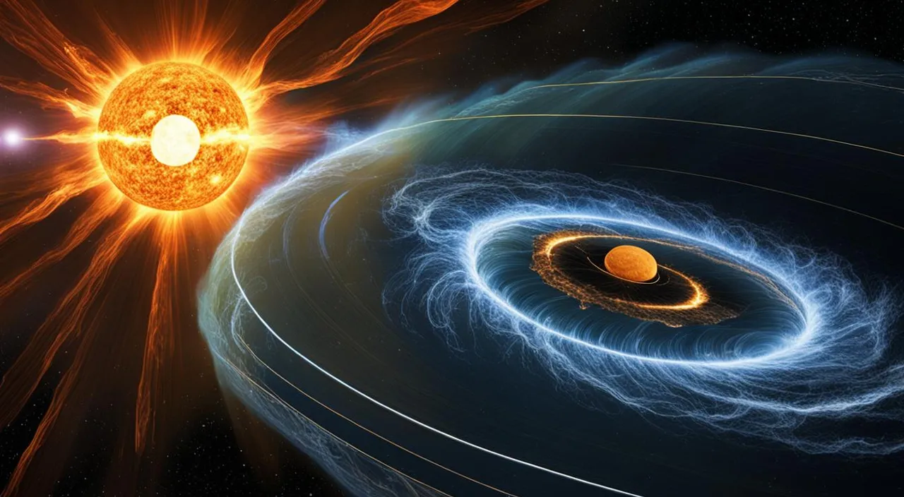 an artist's impression of a black hole and a solar system