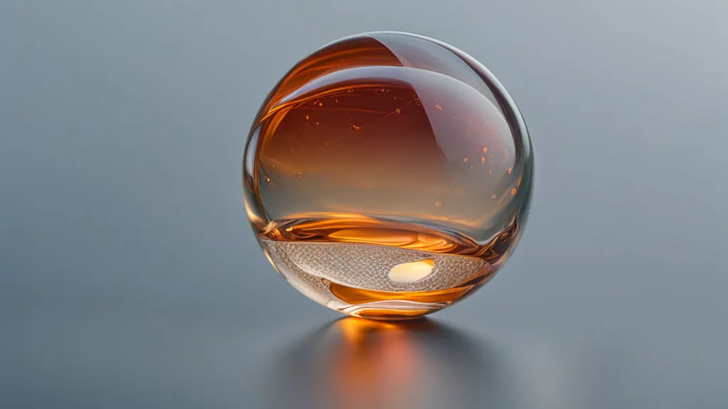 a glass vase with a liquid inside of it