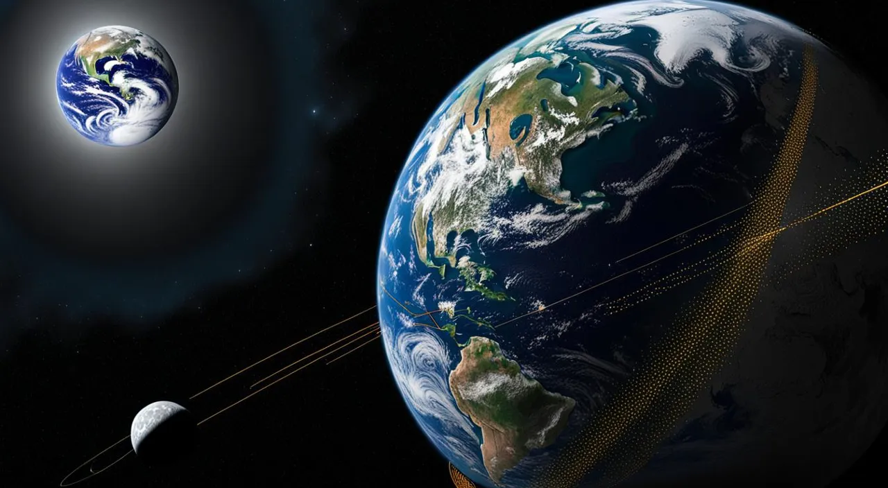 an artist's rendering of the earth and its moon