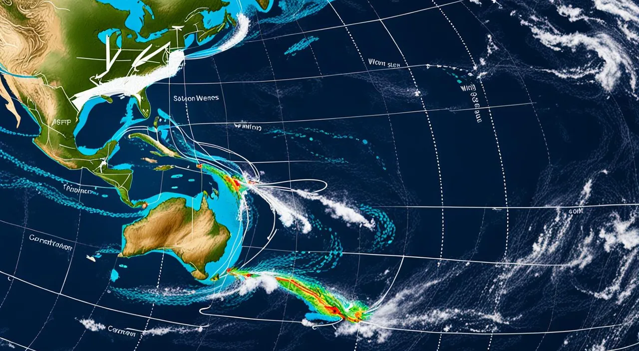 a satellite image of the earth showing the ocean currents