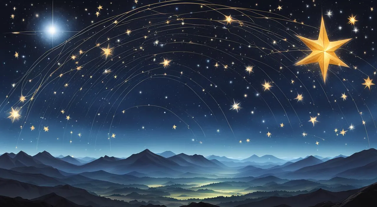 a painting of a star in the night sky