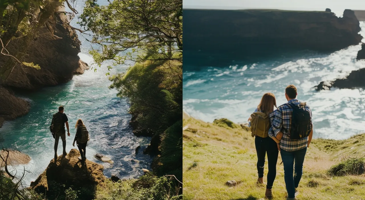 Sequence showing the couple exploring new places and adventures together.