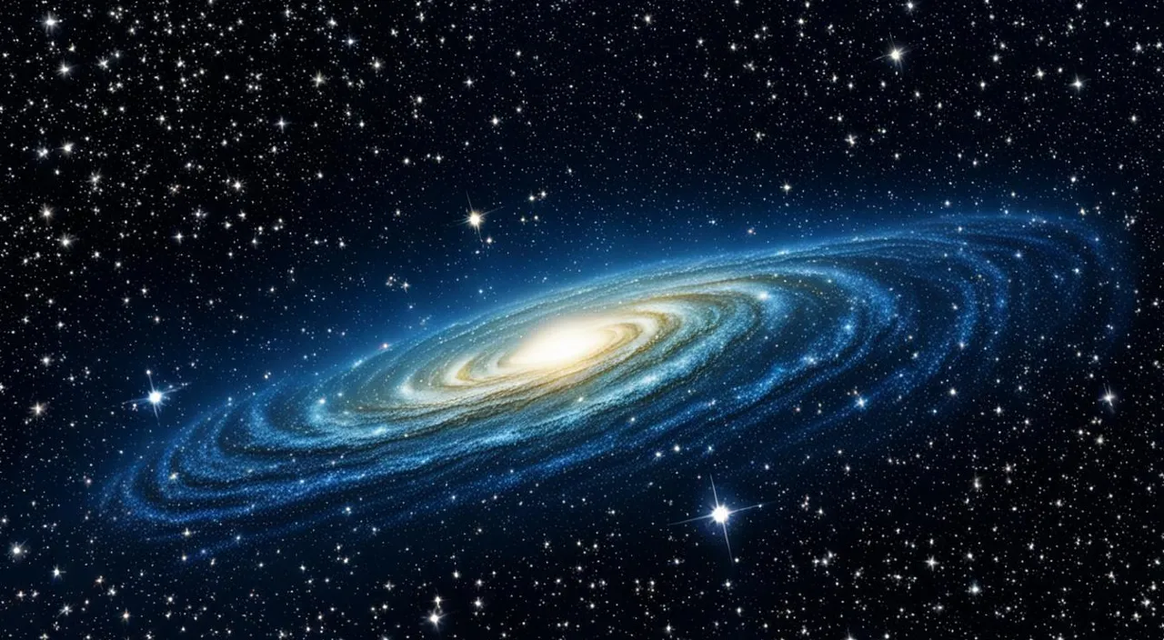 a spiral galaxy with stars in the background