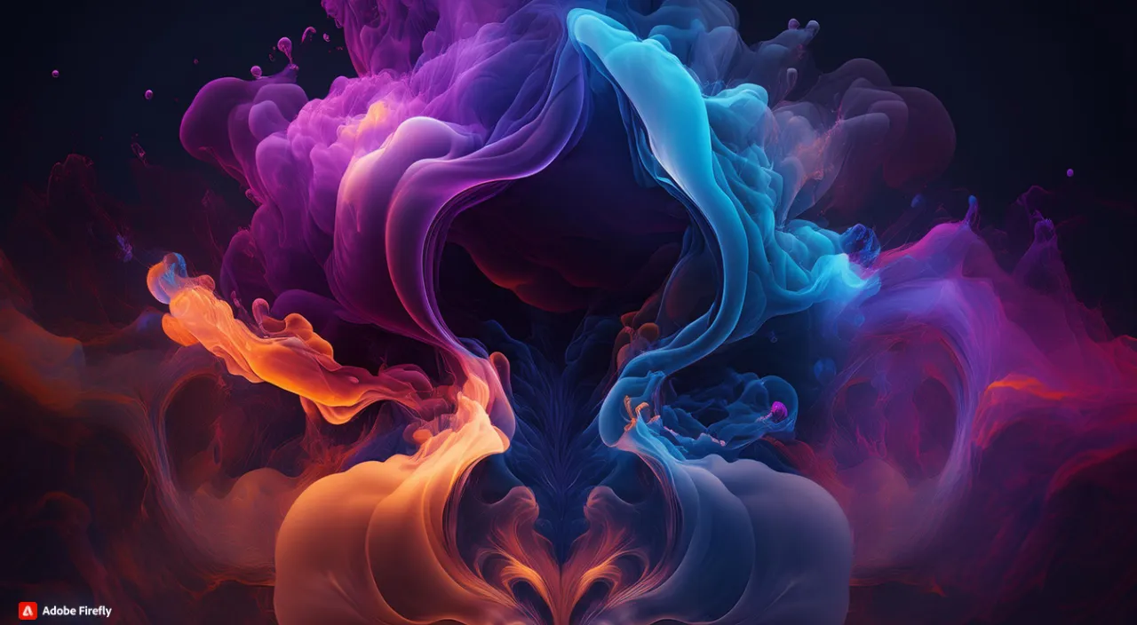 a colorful background with a lot of smoke