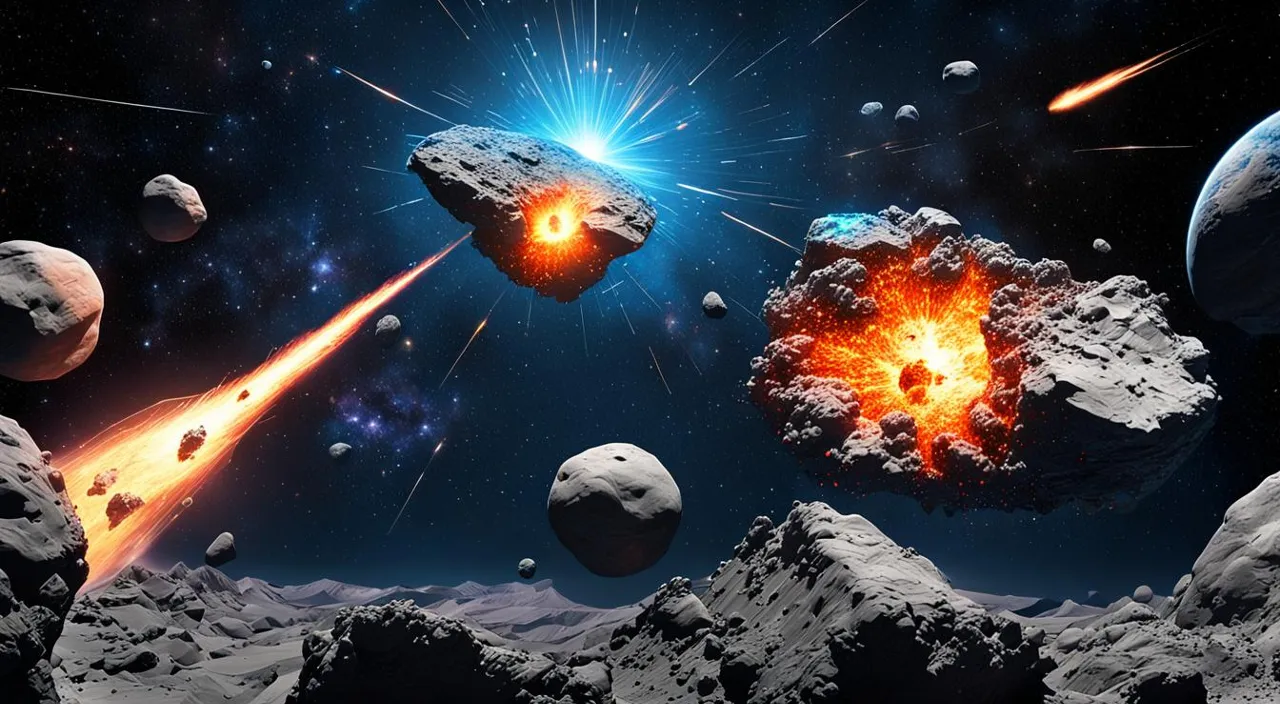 an artist's rendering of a collision between two planets