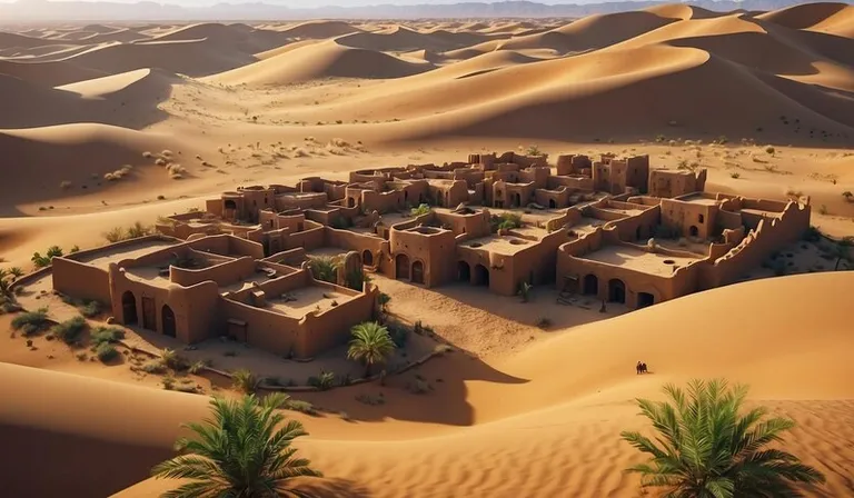 a desert village in the middle of the desert