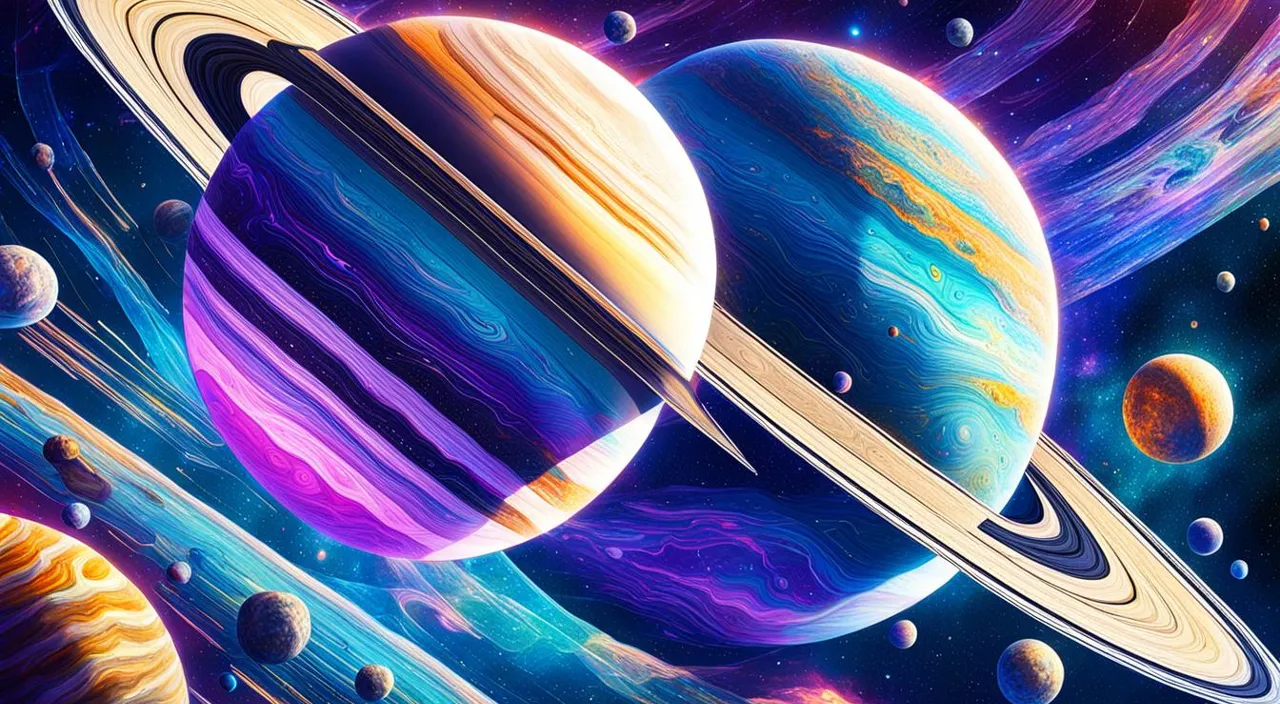 a painting of the planets in the solar system