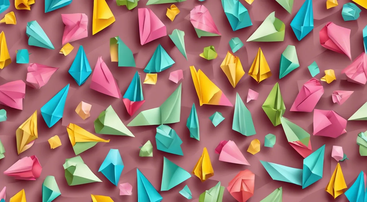 colorful origami paper birds on a black background