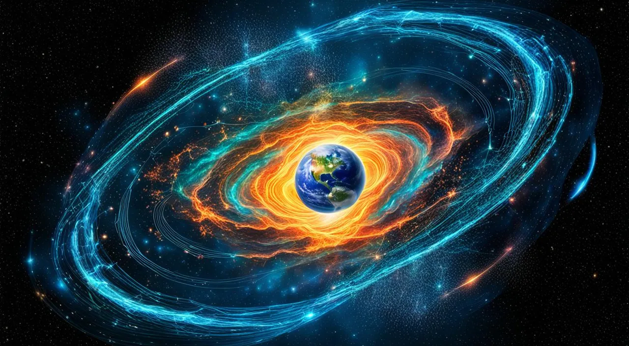 an image of a spiral with a planet in the center