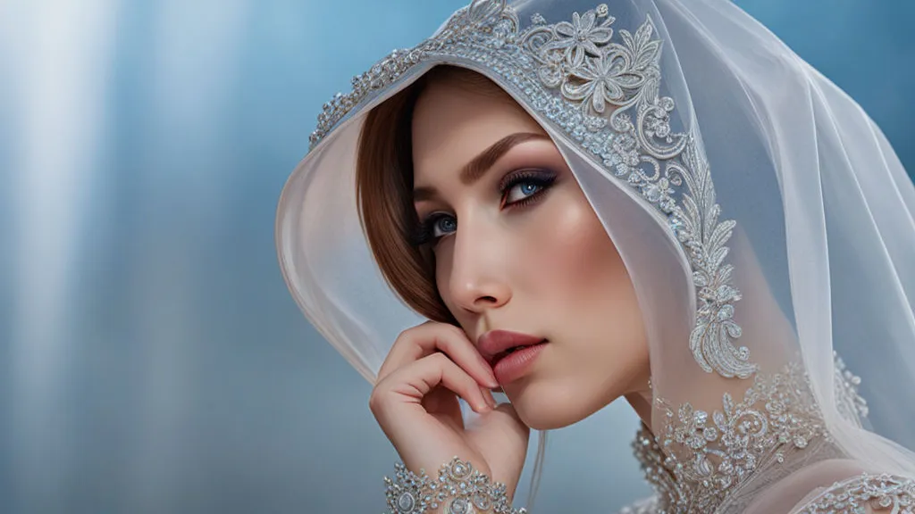 a woman wearing a veil and a wedding dress