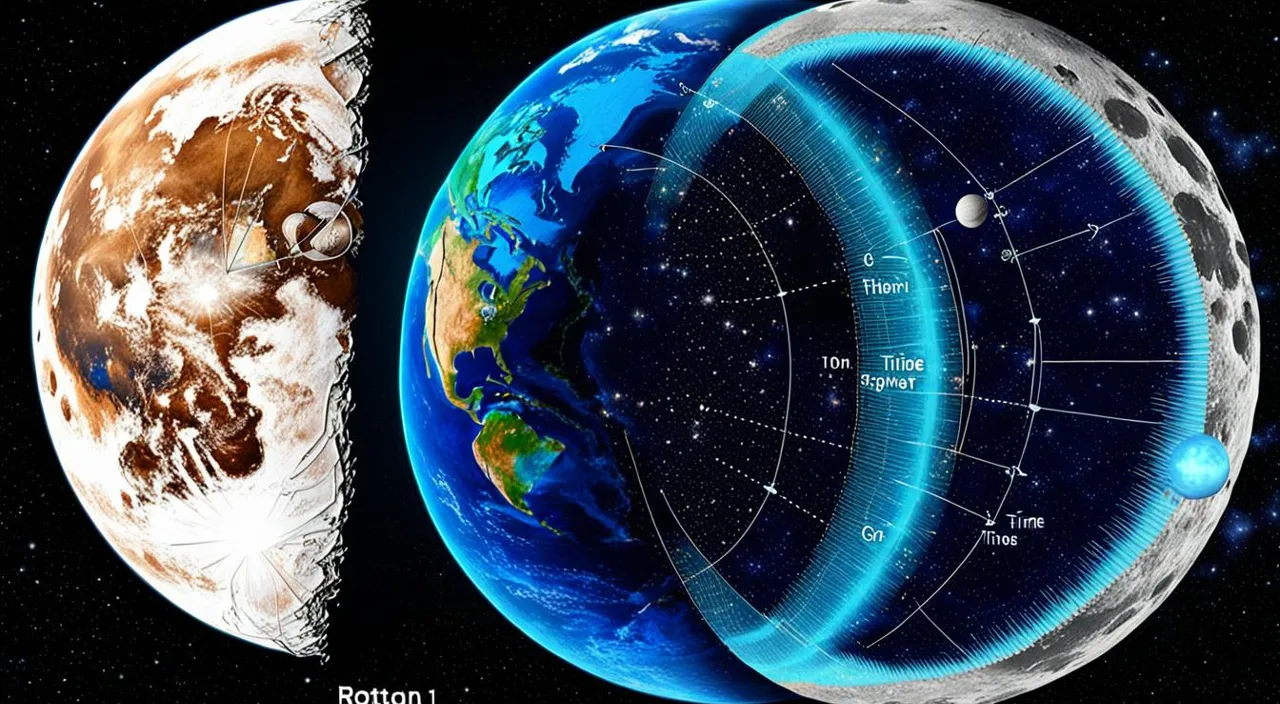 a diagram of the moon and earth