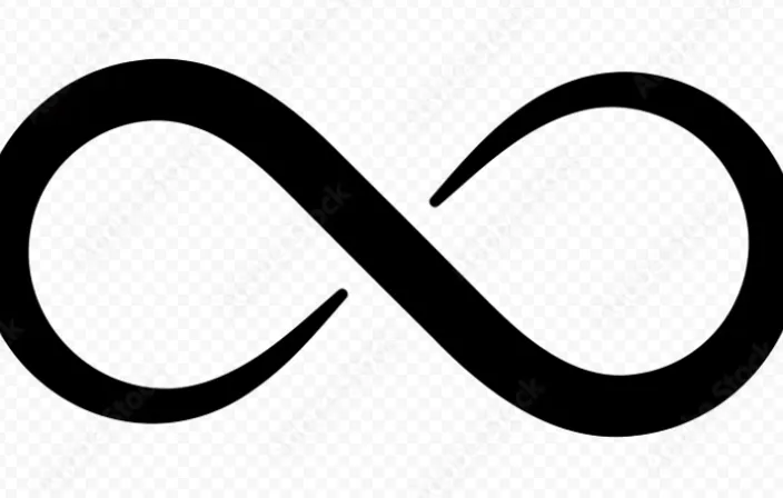 a black and white symbol of an infinite sign