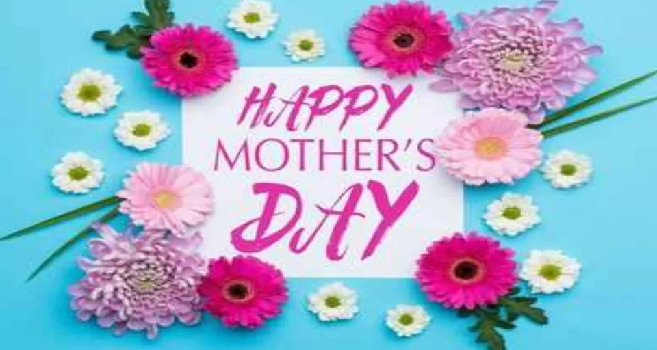 Written "Happy Mother's Day" with flowers