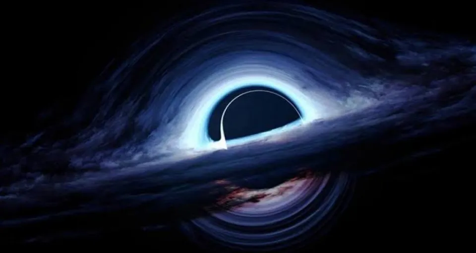 an artist's impression of a black hole in the sky