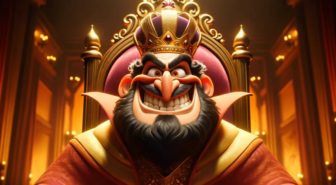 a cartoon character with a crown on his head