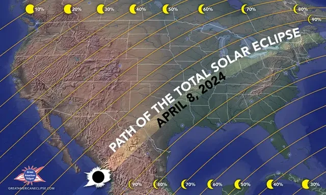 a map of the solar eclipse in the united states