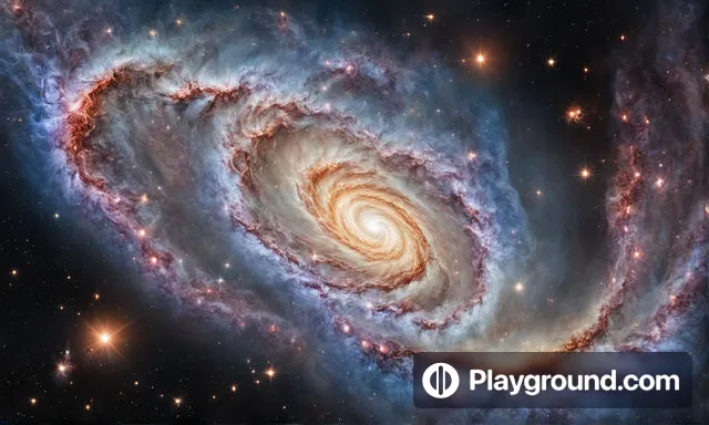 a spiral galaxy with stars in the background