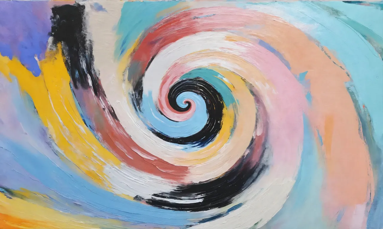 a painting of a spiral design on a canvas