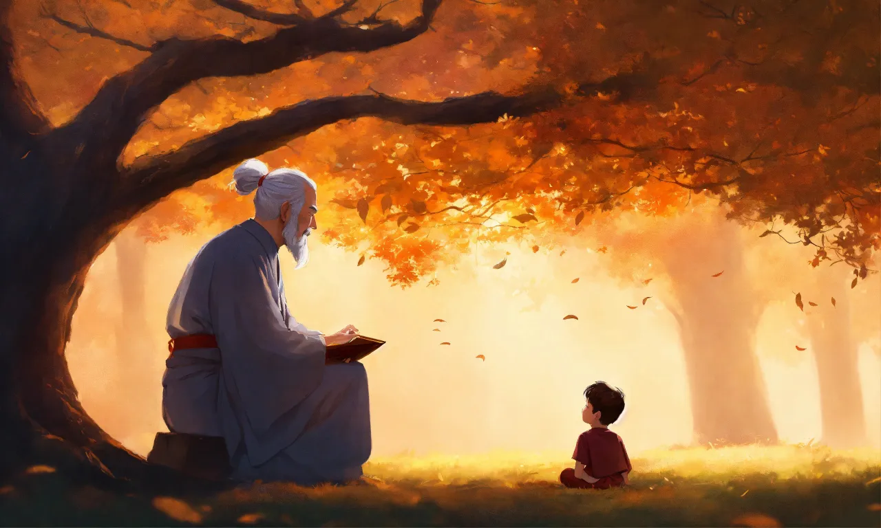 a painting of a man reading a book to a child,