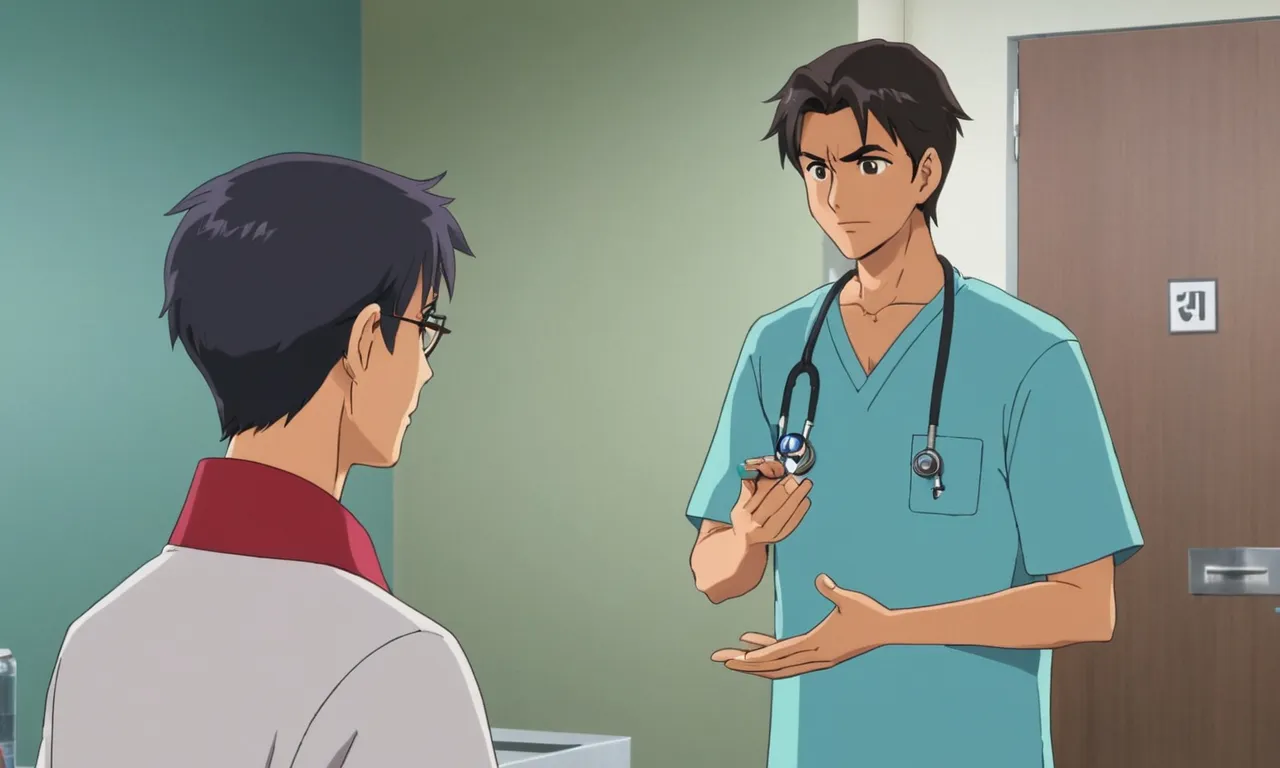 a doctor talking to a man in a hospital room